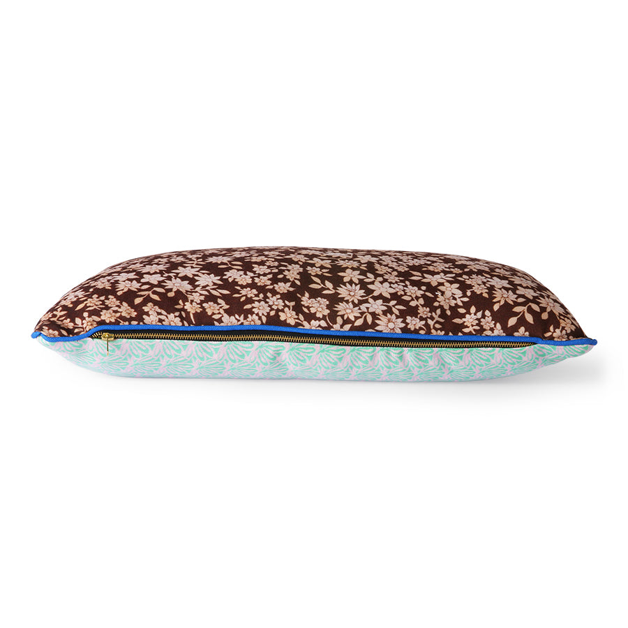 Brown Green Printed Rectangular Accent Pillow - Image 3