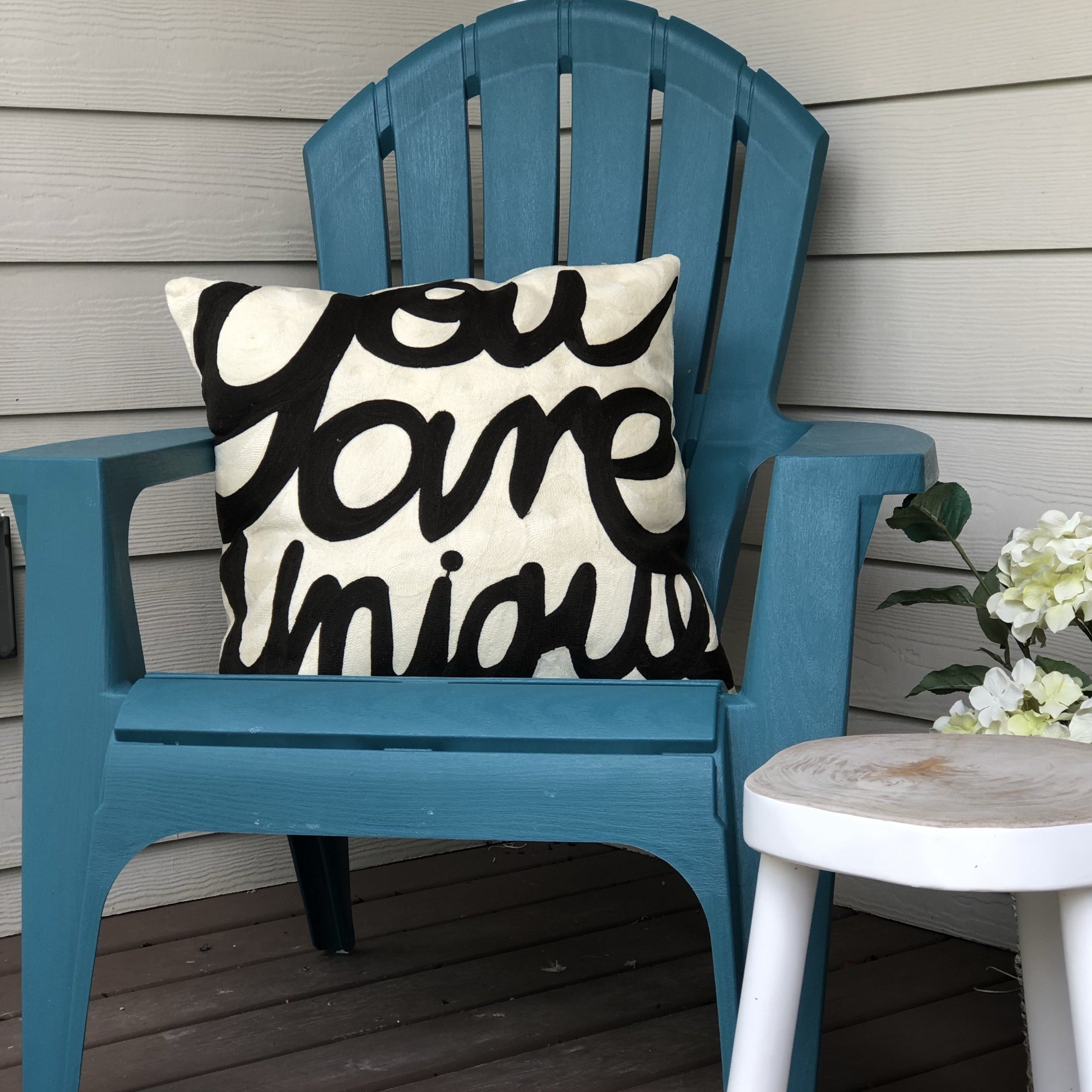 Hand Embroidered Unique Quote Throw Pillow - Image 2