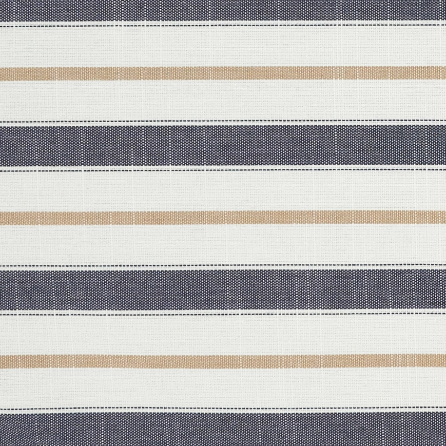 Blue Beige Striped Cotton Tablecloth - Image 2