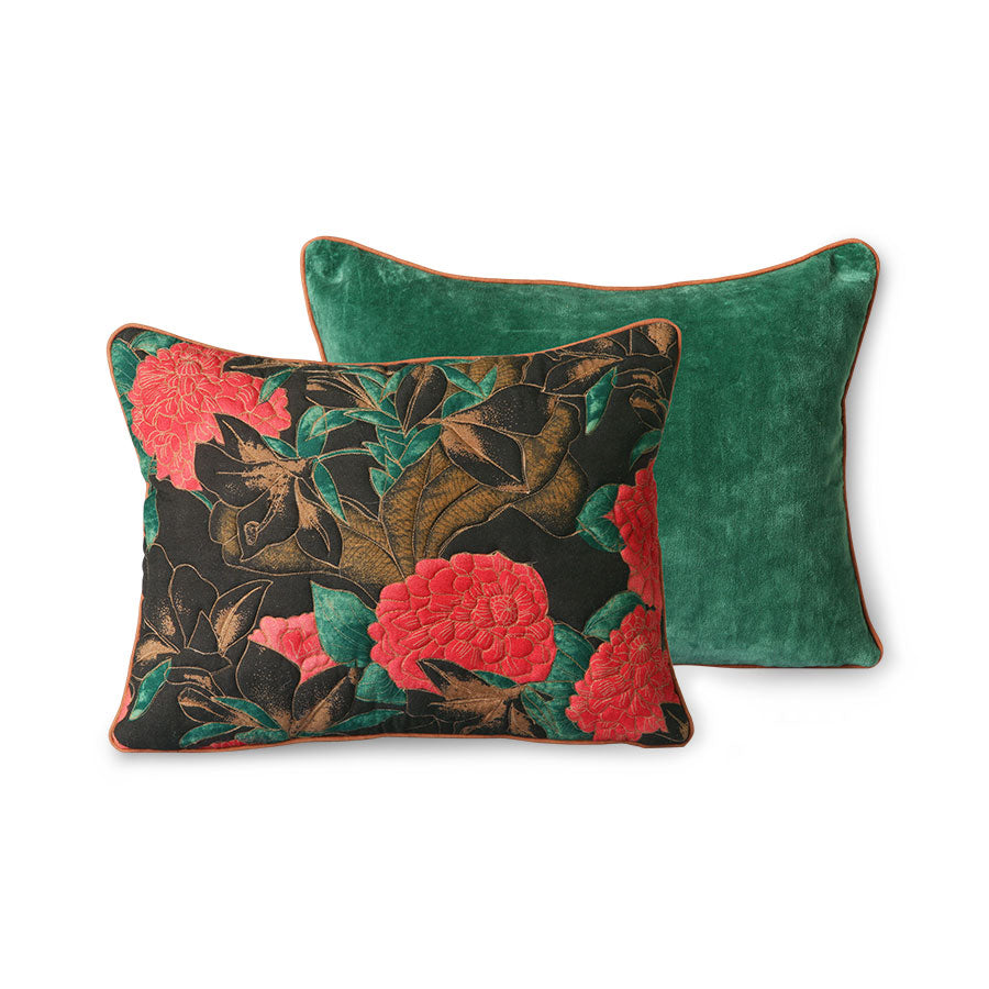 stitched floral accent pillow